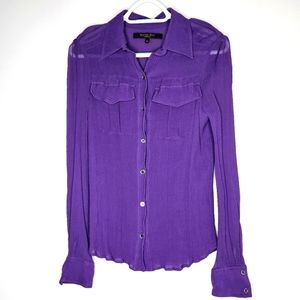 NWOT Rachel Roy Signature 100% Silk Button Down with Collar